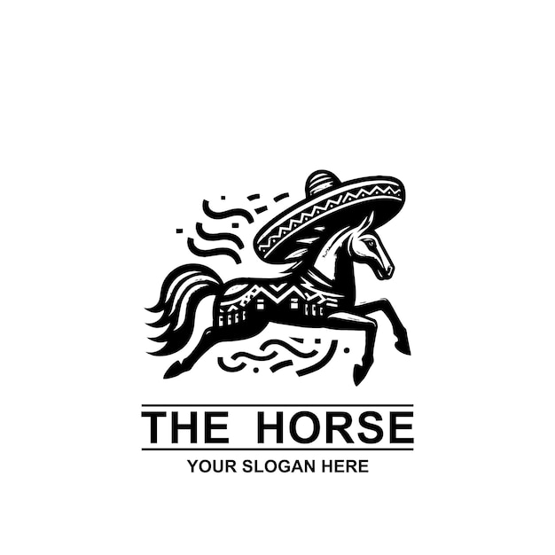 El logotipo del caballo al estilo mexicano