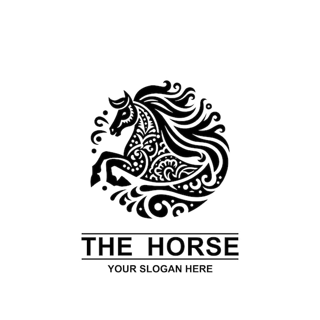 Vector el logotipo del caballo al estilo mexicano