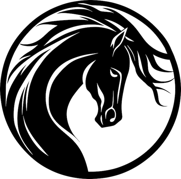 Logotipo de caballo en un círculo