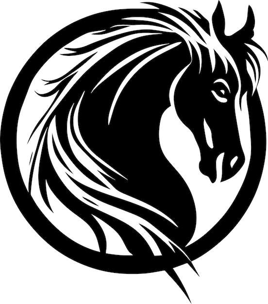 Logotipo de caballo en un círculo