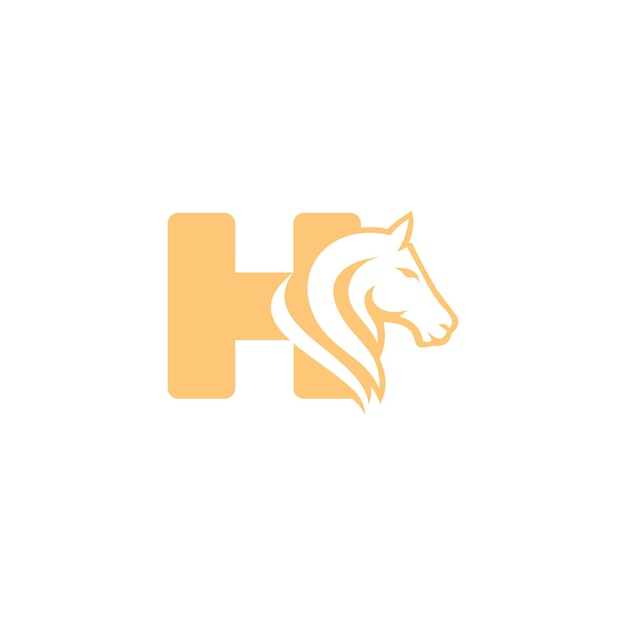 Vector logotipo de caballo con concepto de letra h