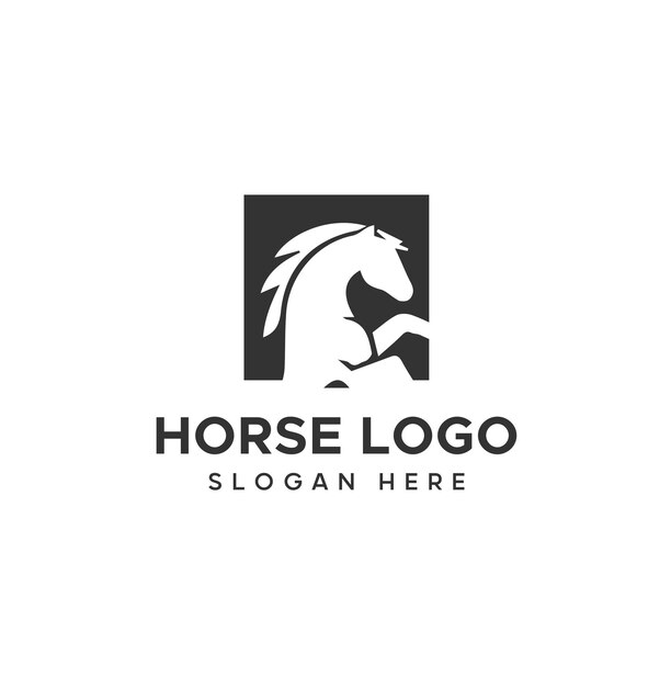 Logotipo de caballo con diseño vectorial gratuito