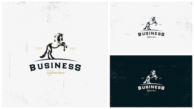 Logotipo de caballo elegante clásico