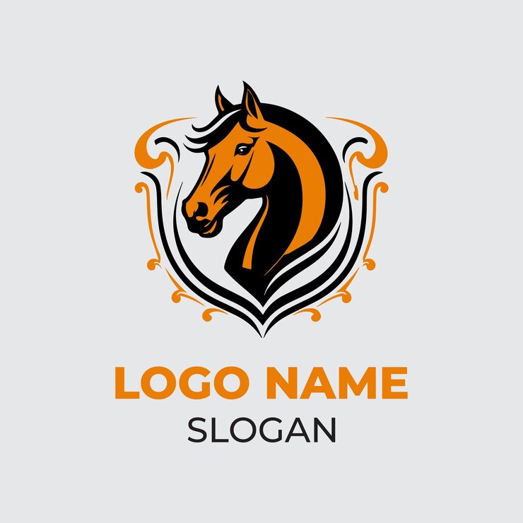 un logotipo para un caballo que dice logotipo