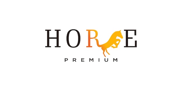Logotipo de caballo con vector premium de diseño creativo