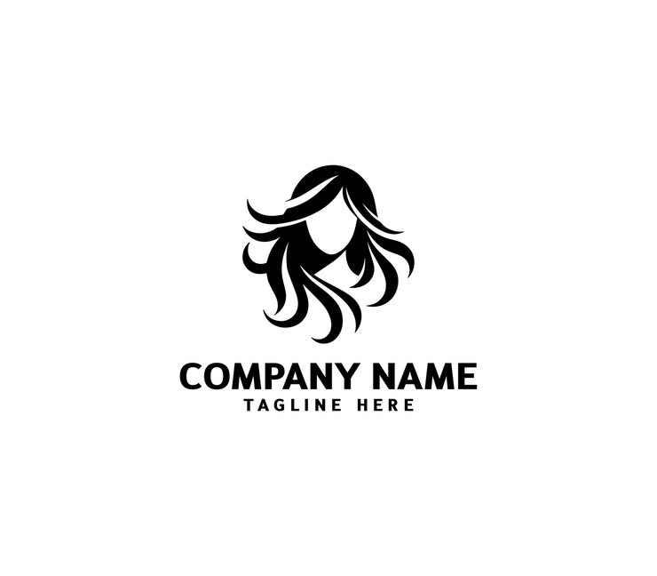 Logotipo de cabello femenino vectorial Logotipo minimalista de cabello Logotipo de peinado para salón de belleza Salón de peinados cosméticos