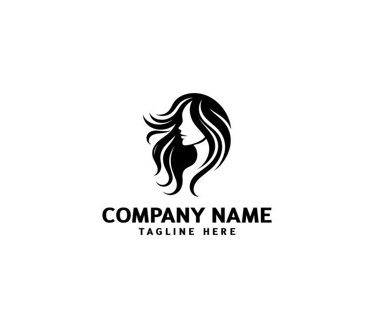 Logotipo de cabello femenino vectorial Logotipo minimalista de cabello Logotipo de peinado para salón de belleza Salón de peinados cosméticos