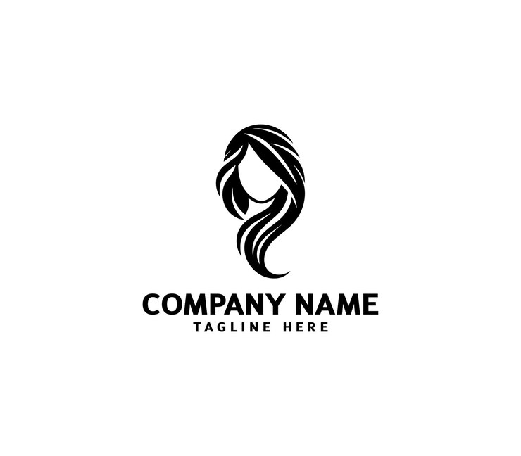 Logotipo de cabello femenino vectorial Logotipo minimalista de cabello Logotipo de peinado para salón de belleza Salón de peinados cosméticos