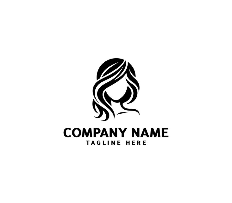 Logotipo de cabello femenino vectorial Logotipo minimalista de cabello Logotipo de peinado para salón de belleza Salón de peinados cosméticos