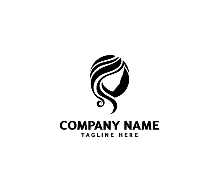 Logotipo de cabello femenino vectorial Logotipo minimalista de cabello Logotipo de peinado para salón de belleza Salón de peinados cosméticos