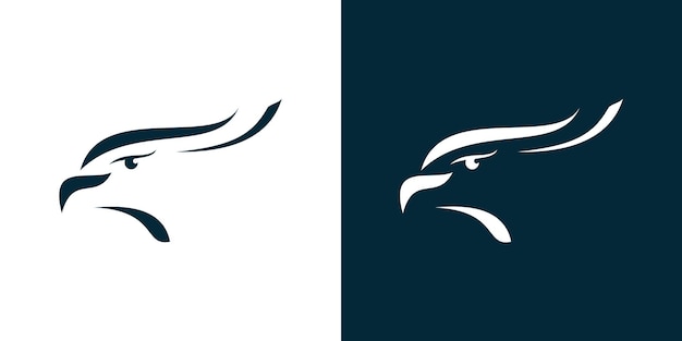 Logotipo de cabeza de águila logotipo de ojo de águila enfoque logotipo de halcón simple