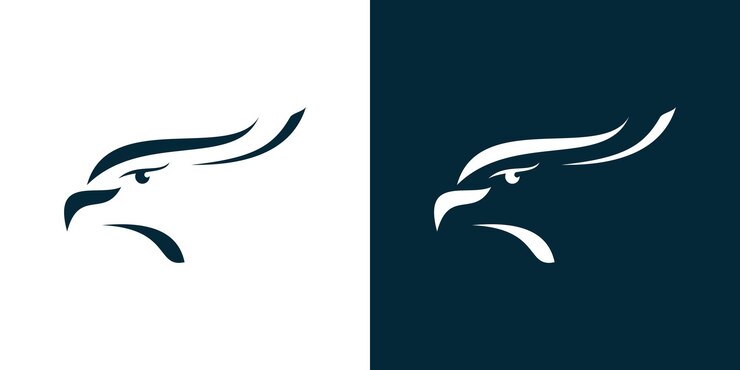 Logotipo de cabeza de águila logotipo de ojo de águila enfoque logotipo de halcón simple