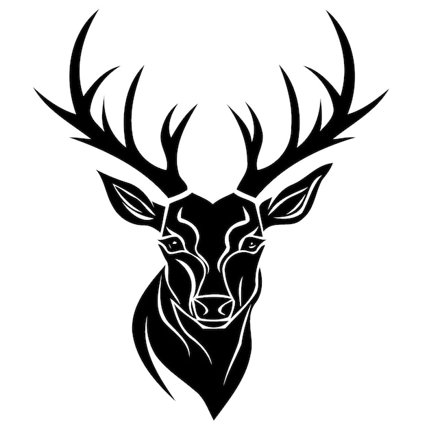 Logotipo de cabeza de animal de ciervo