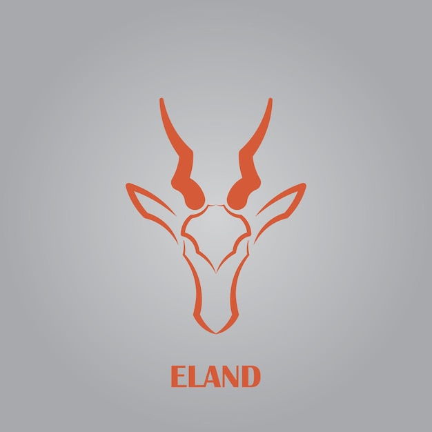 Logotipo de cabeza de animal Eland con diseño minimalista.