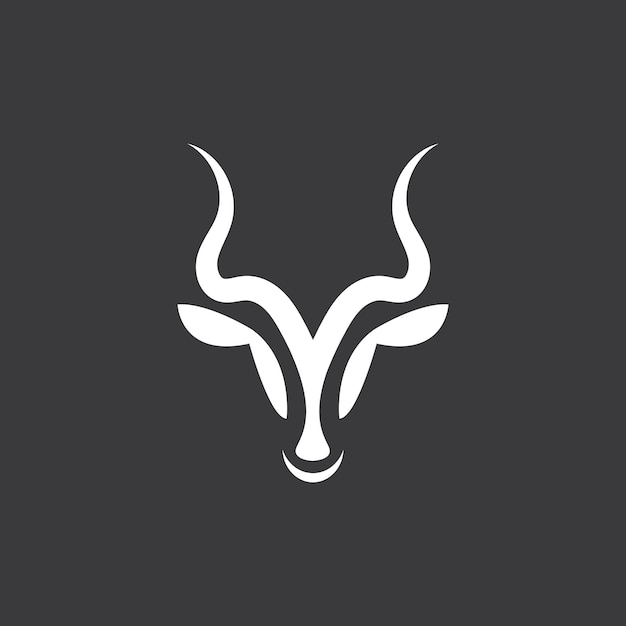 Logotipo de cabeza de antílope y plantilla vectorial