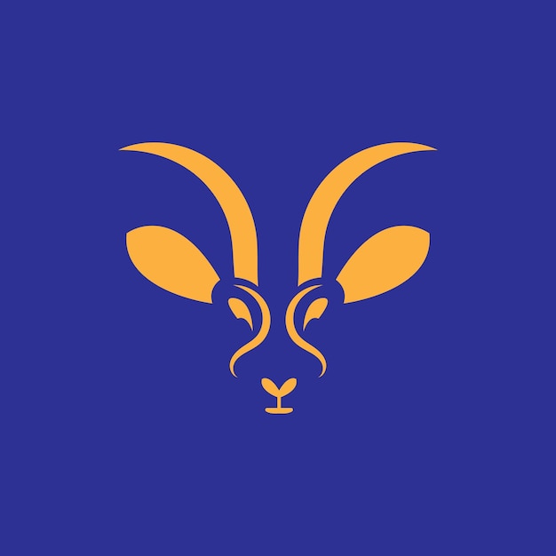 Logotipo de cabeza de antílope y plantilla vectorial