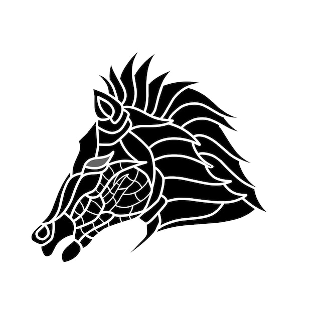 Logotipo de cabeza de caballo dibujado a mano