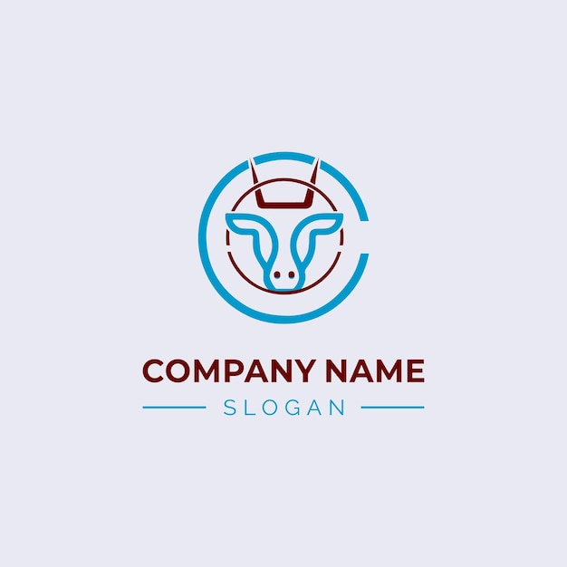 Logotipo de cabeza de cabra con un círculo para uso de marca o empresa