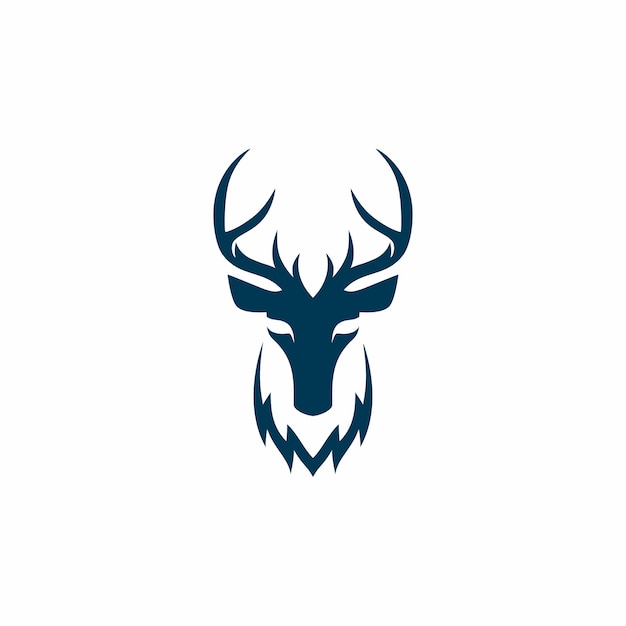 Un logotipo de cabeza de ciervo con un fondo azul.