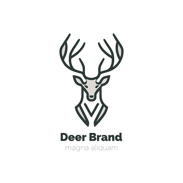 Logotipo de cabeza de ciervo Ilustración vectorial Plantilla de logotipo de cabeza de ciervo