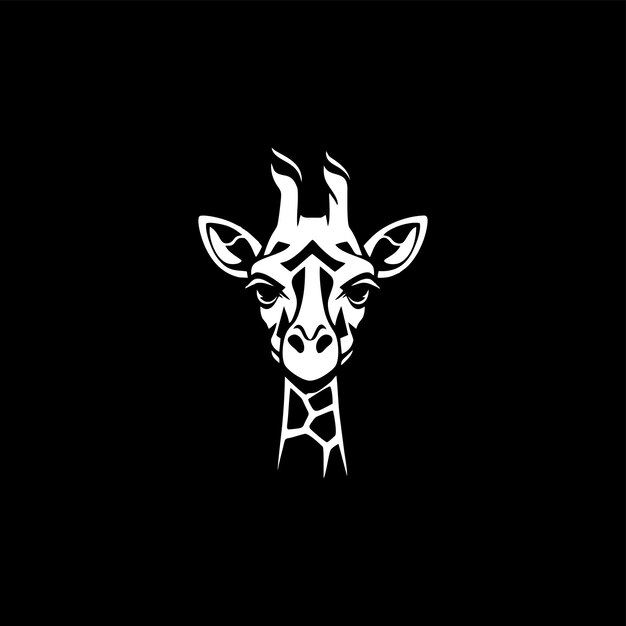 logotipo de cabeza y cuello de jirafa de color concepto de vector de animal aislado con cara de animal de jirafa en simple