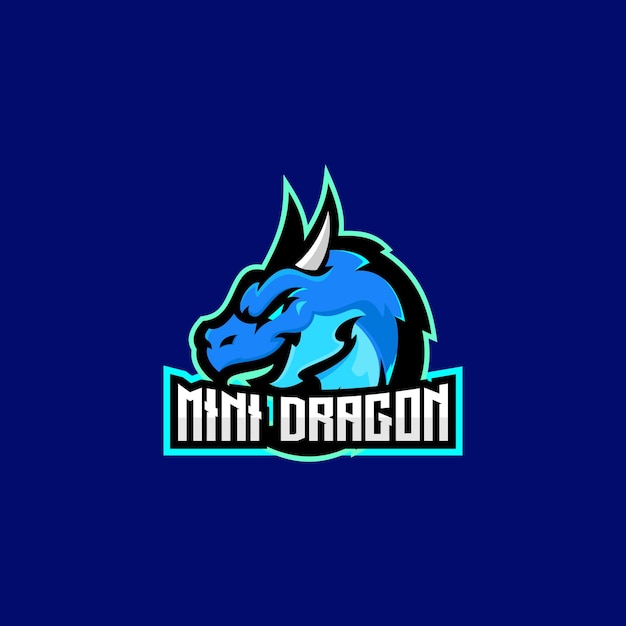 logotipo de la cabeza del dragón diseño del equipo de esports mascota de juegos