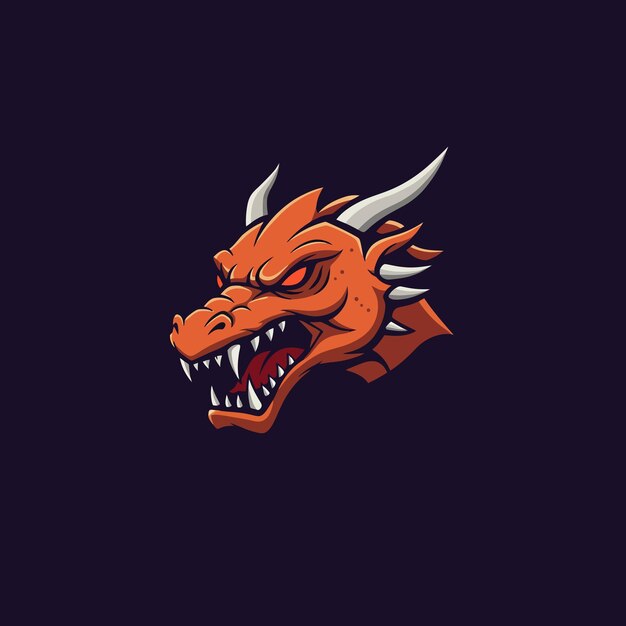 El logotipo de la cabeza del dragón enojado