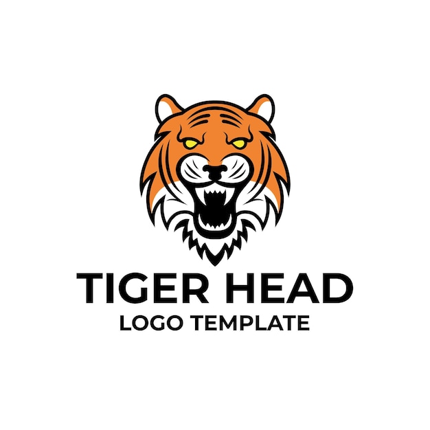 Logotipo de cabeza de furia de tigre rugiente