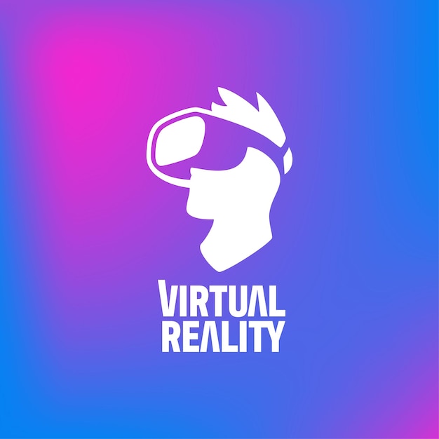 Logotipo de cabeza futurista de realidad virtual