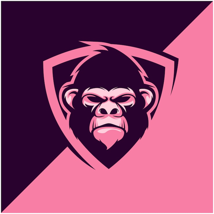Vector logotipo de cabeza de gorila para deporte o equipo de deporte.