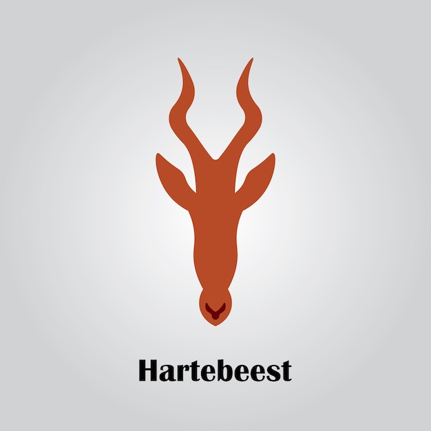 logotipo de cabeza de hartebeest con color marrón