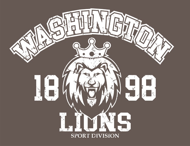 Logotipo de la cabeza del león para la camiseta