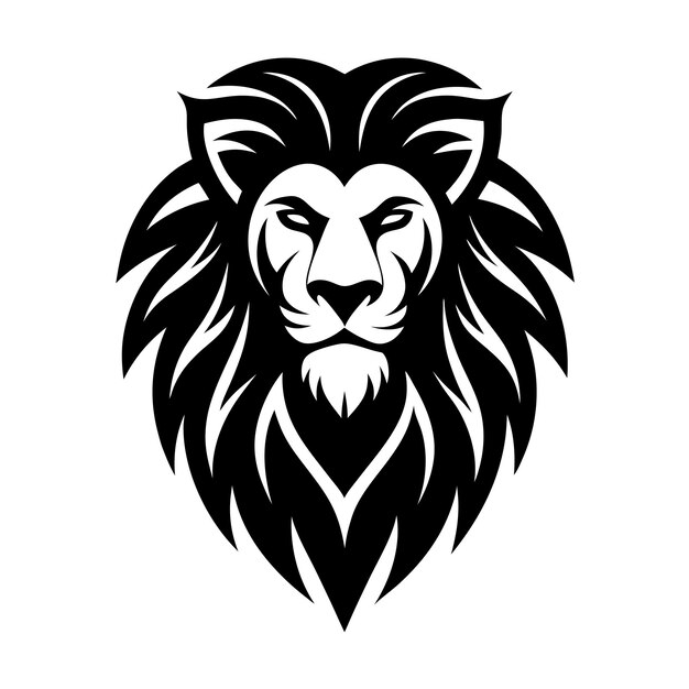 Logotipo de cabeza de león dorado en negrita Diseño de alta gama intrincado