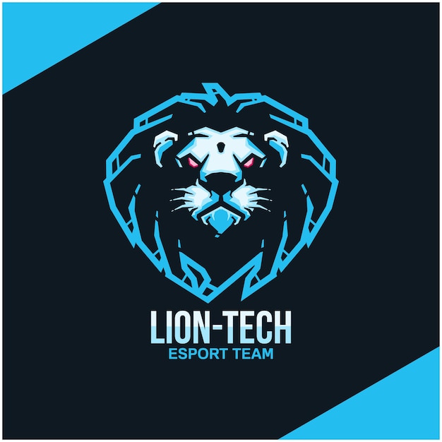 Logotipo de cabeza de león para equipo deportivo o de deporte.