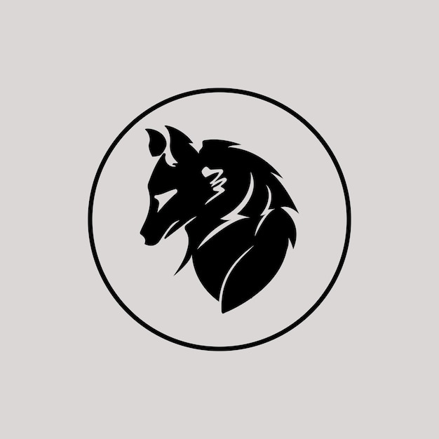 logotipo de cabeza de lobo de silueta simple