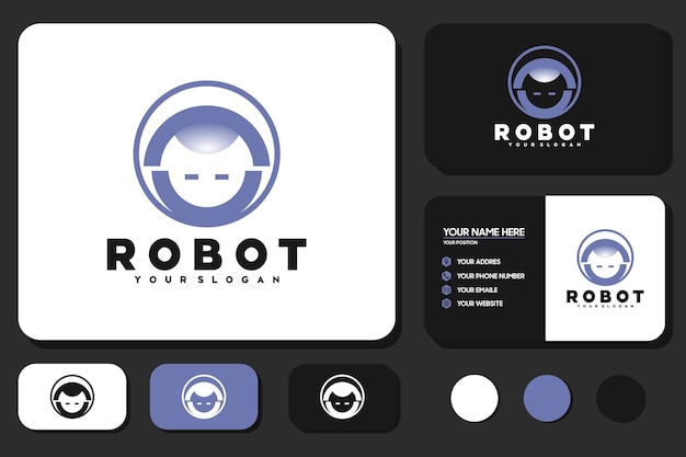 Logotipo de la cabeza del logotipo del robot creativo Referencia del logotipo para su empresa