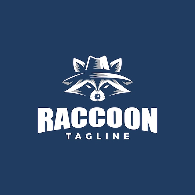 El logotipo de la cabeza del mapaches es el logotipo del vector de la mascota icónica del mapache.