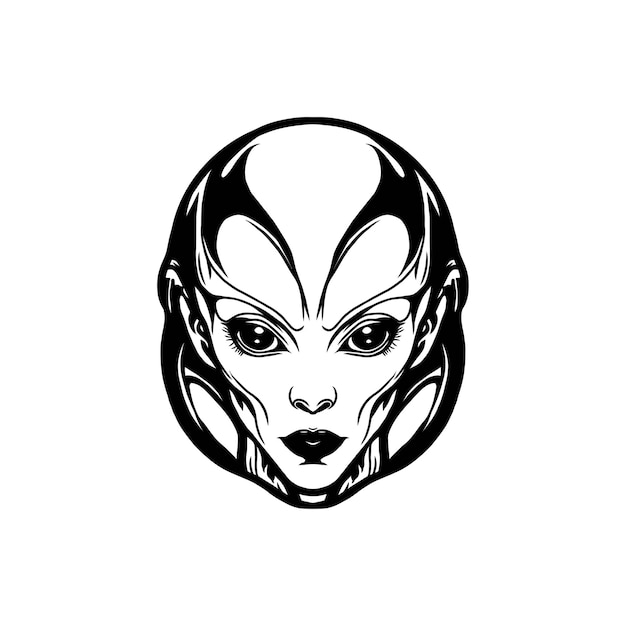 Vector logotipo de la cabeza de una mujer alienígena