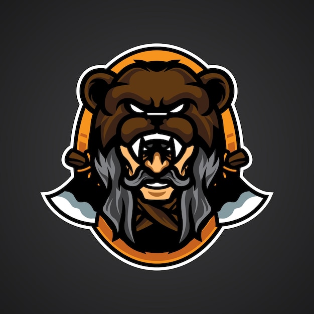 Logotipo de cabeza de oso anciano