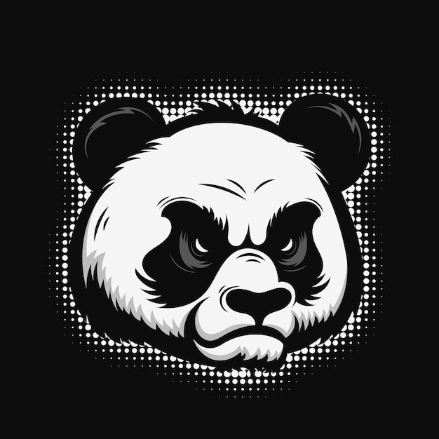 Vector logotipo de la cabeza de panda diseño de la mascota ilustración vectorial eps10