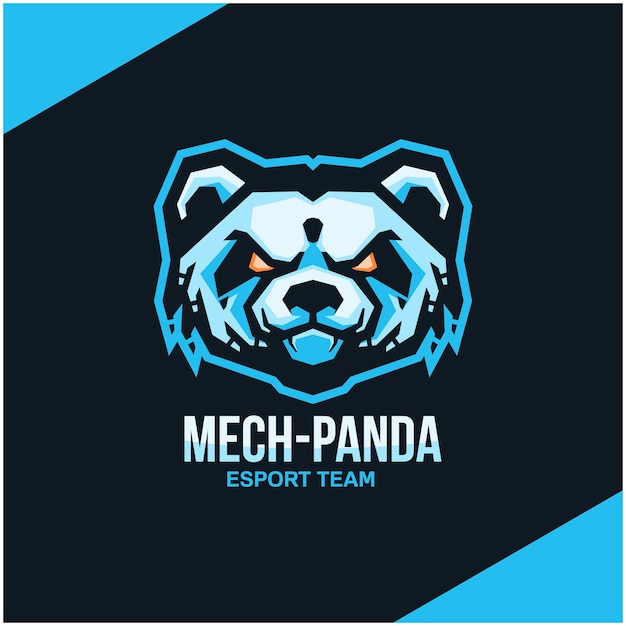 Logotipo de cabeza de panda para equipo deportivo o deportivo.