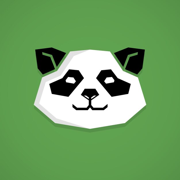 Logotipo de cabeza de panda geométrico simple