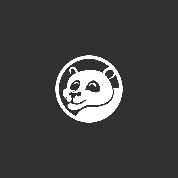 logotipo de cabeza de panda lindo y simple