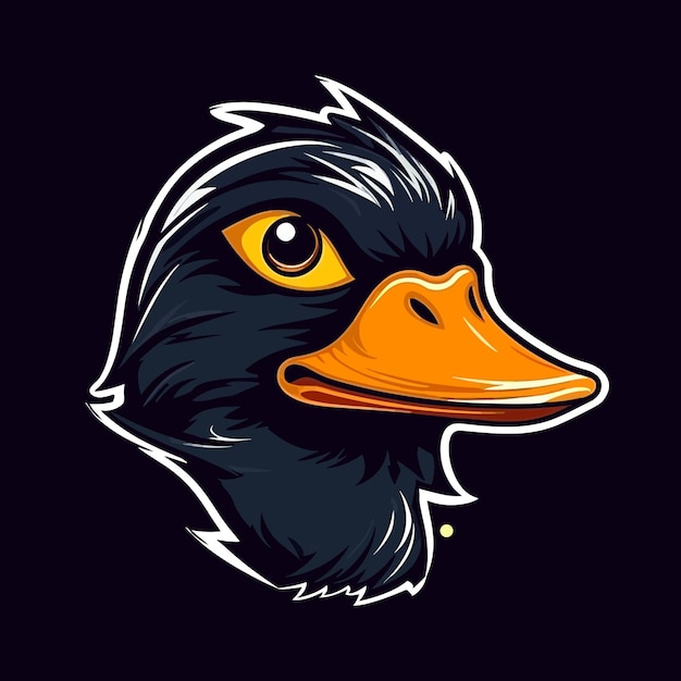 Un logotipo de una cabeza de pato diseñado en estilo de ilustración de esports vector