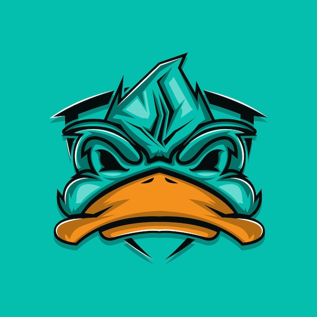 Logotipo de cabeza de pato para el equipo deportivo. logotipo de deporte. ilustración vectorial eps 10