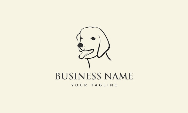 Logotipo de cabeza de perro dibujado a mano