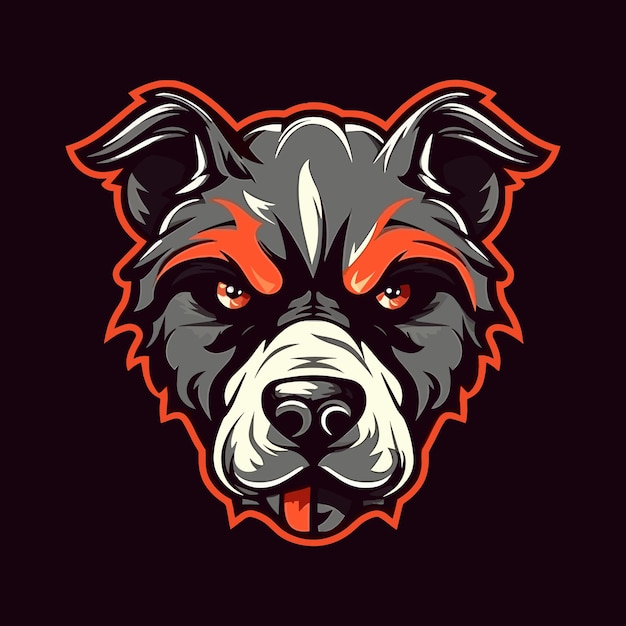 Un logotipo de una cabeza de perro diseñado en estilo de ilustración de esports vector