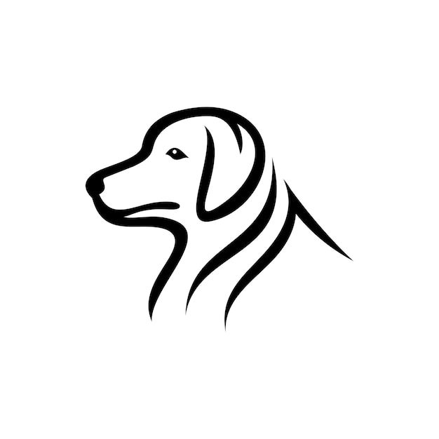 El logotipo de la cabeza de perro de la línea de arte