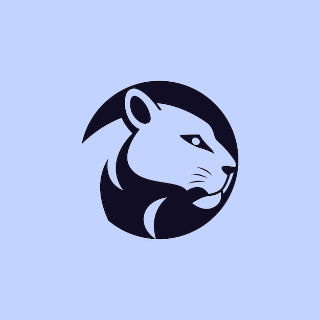 Logotipo de la cabeza de puma en un círculo