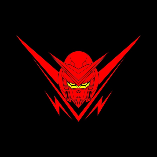 logotipo de cabeza de robot de batalla